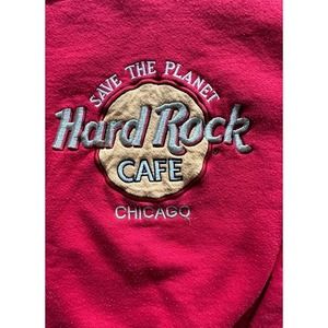 Hard Rock‎ Cafe Chicago Save The Planet By Lee Red Sweatshirt VTG sz XL USA